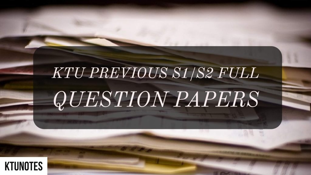 KTU S1 & S2 Exam Question Papers