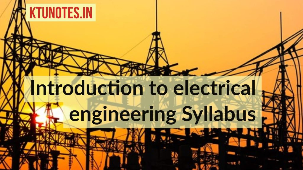 Introduction To Electrical Engineering Syllabus