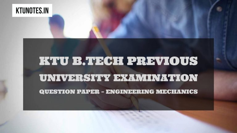 KTU Engineering Mechanics Solved Question Papers