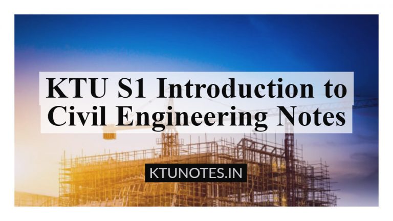 KTU S1 Introduction To Civil Engineering Notes