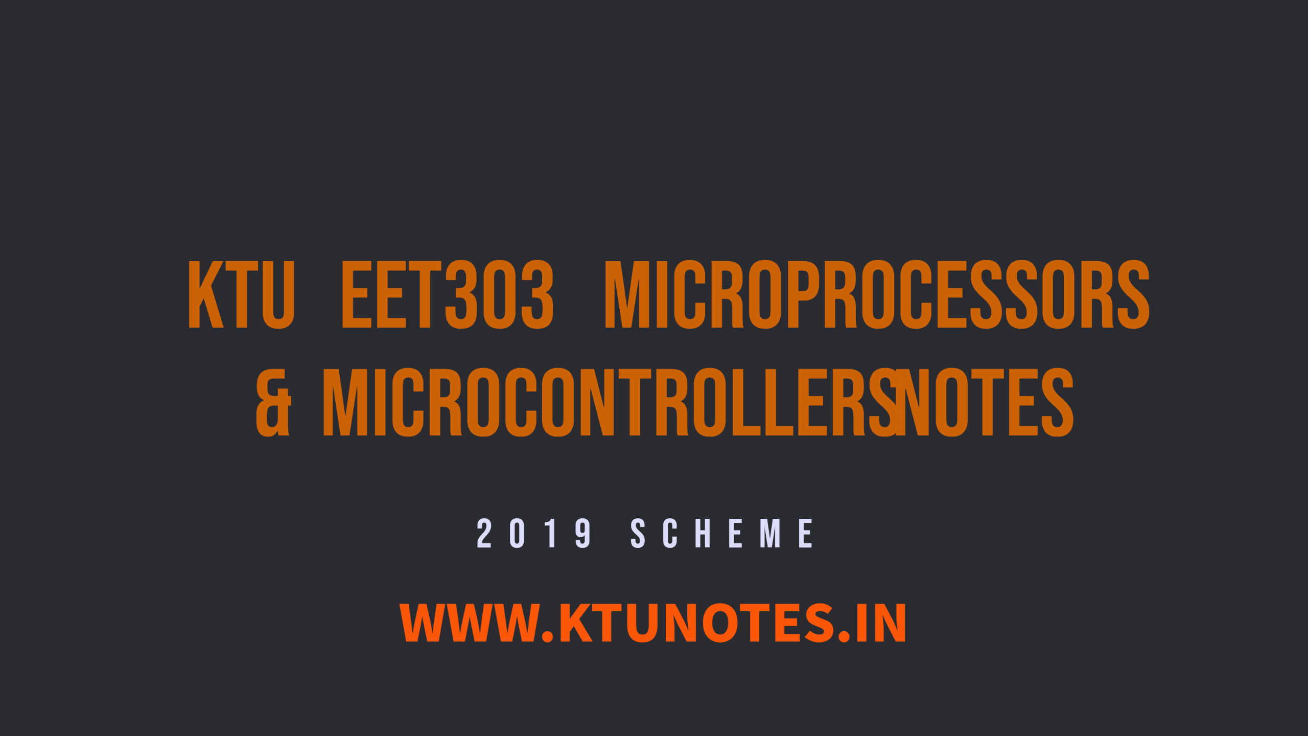 KTU EET303 Microprocessors Microcontrollers Notes