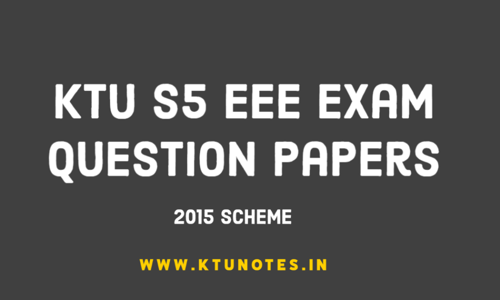 KTU S5 EEE Exam Question Papers